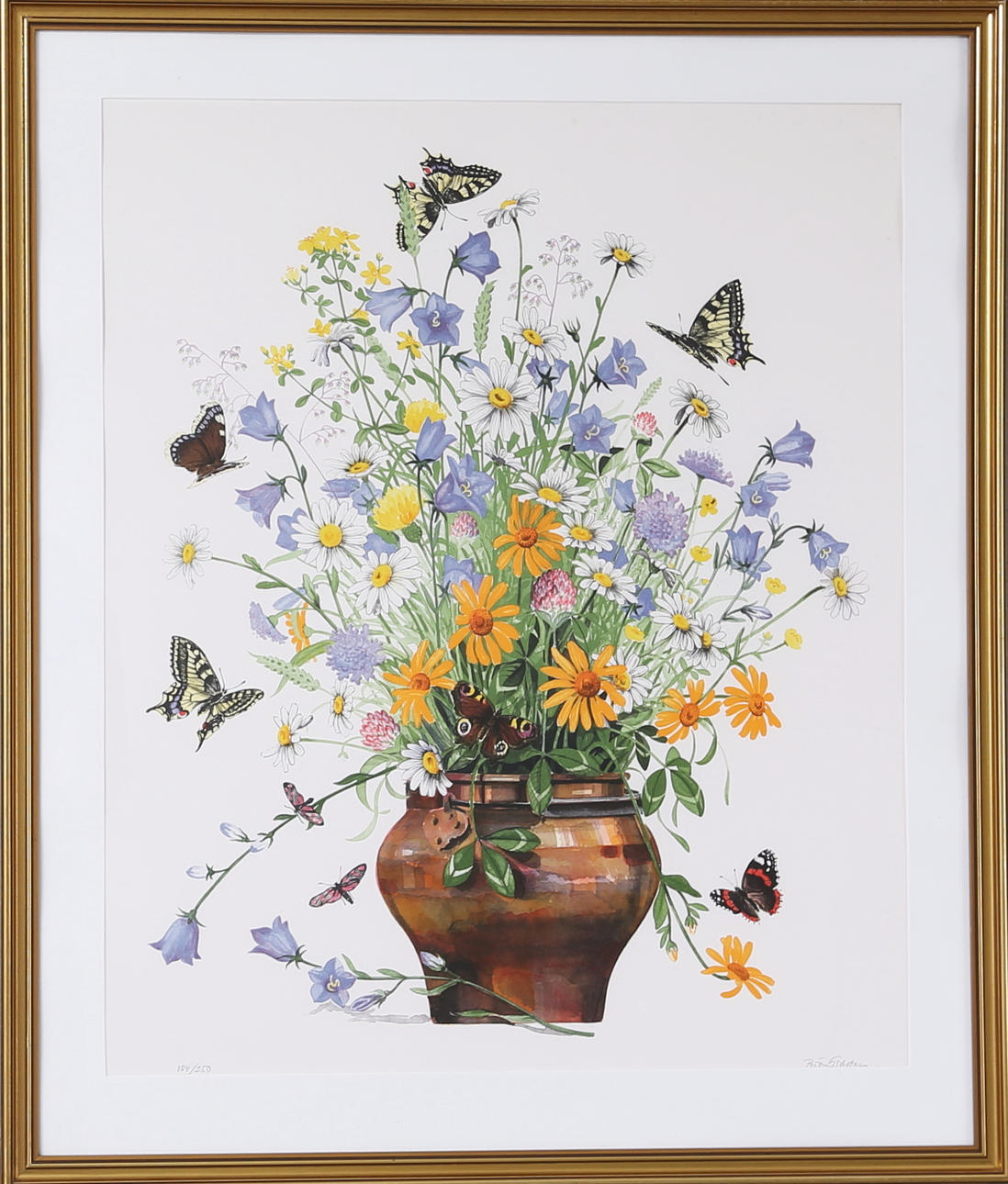 BJÖRN GIDSTAM. Sommarblommor, Färglitografi, numrerad och signerad, 184/250 Björn Gidstam.