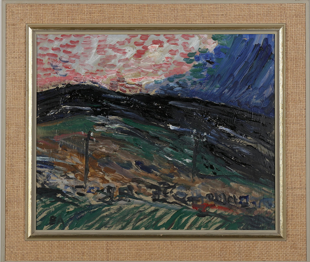 BERTIL ANDERSSON. Landskap, olja på pannå, signerad B A.