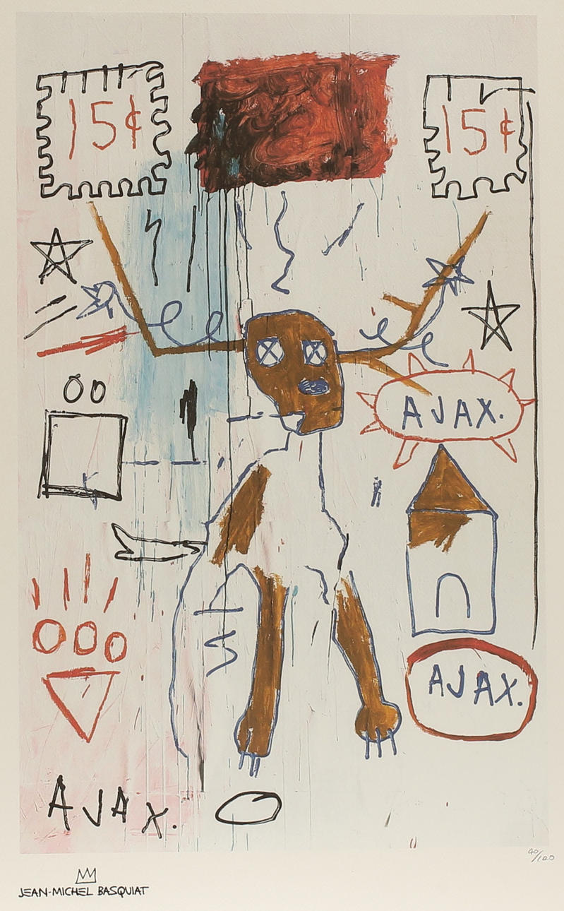 JEAN-MICHEL BASQUIAT. Posterior, Offset, firma impresa, numerada.