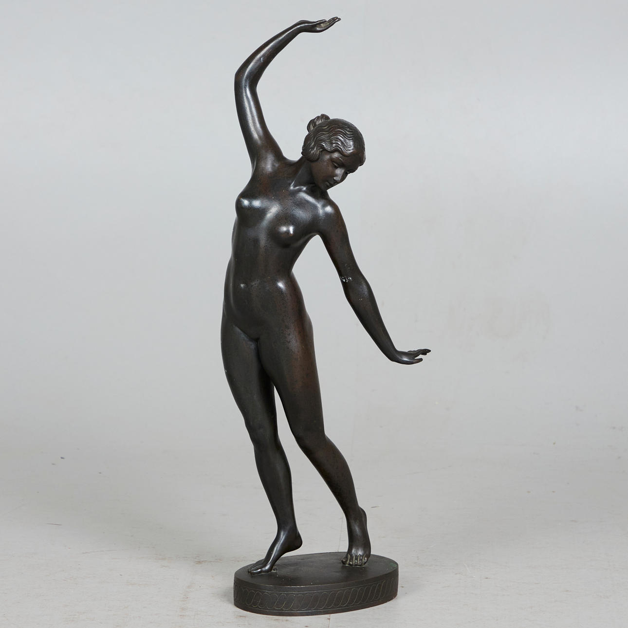 OTTO SCHMIDT-HOFER. Skulptur / Figur, Tänzerin, Bronze.