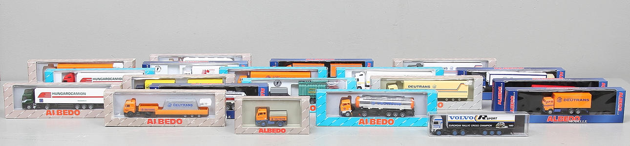 MODELLER, lastbilar, 20 st, plast, Albedo Modelle, Tyskland.