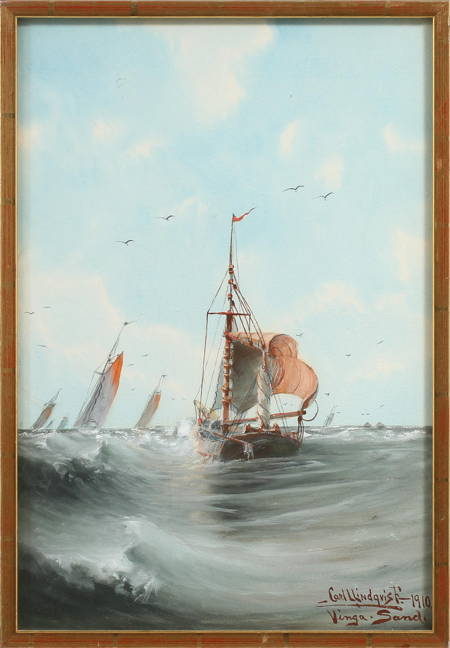 CARL LINDQVIST. "Vinga, Sand", akvarell, signerad och daterad 1910.