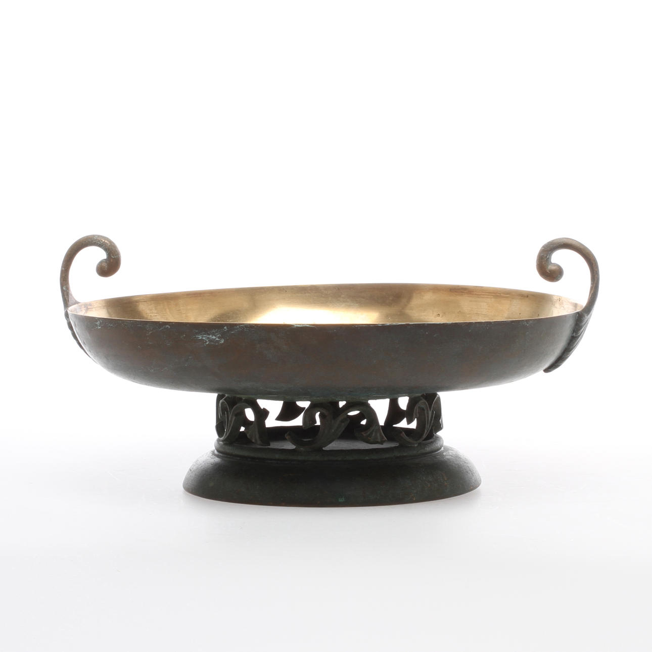 SKÅLFAT PÅ FOT, brons, 1900-talets första hälft.