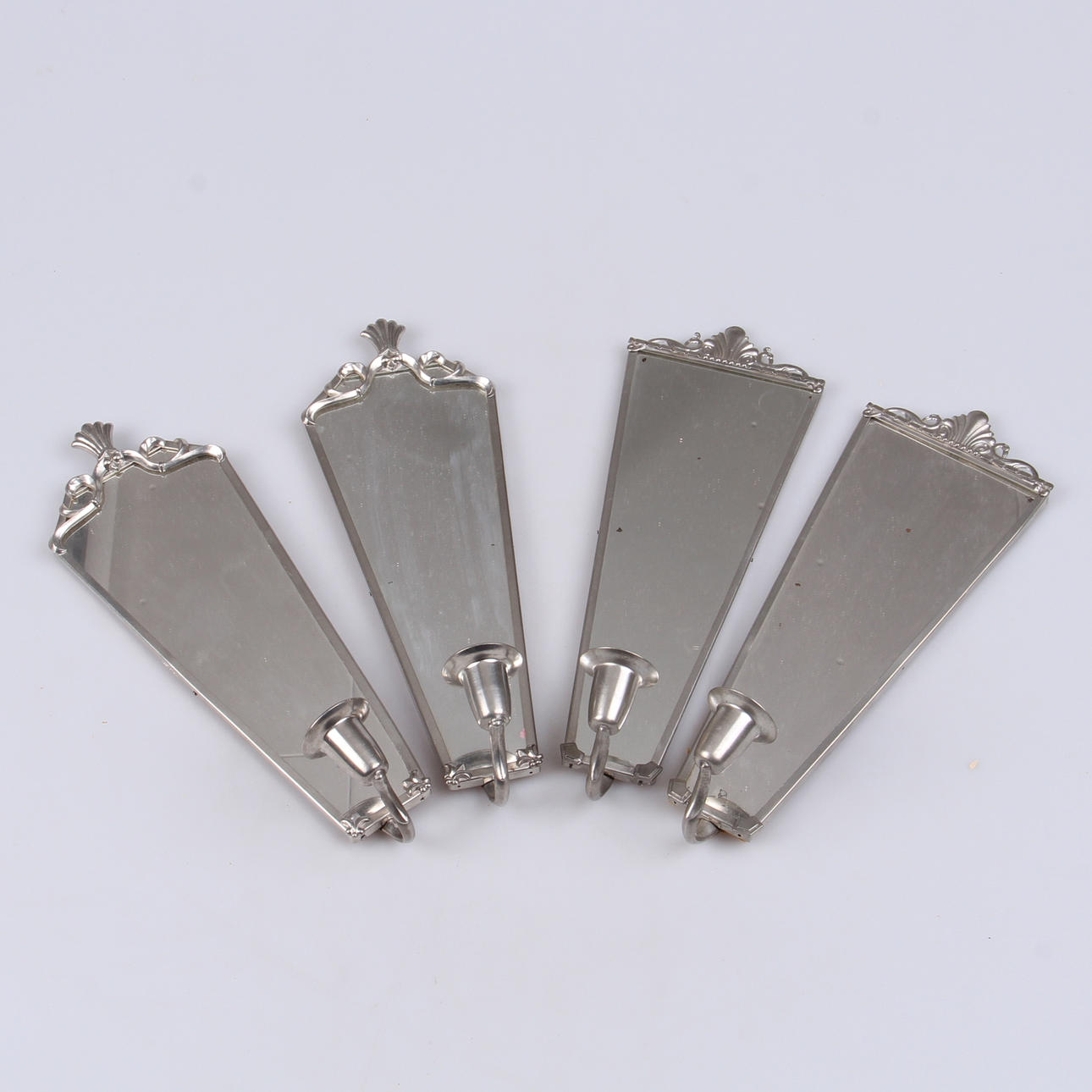 SPEGELLAMPETTER, 2 par, tenn, 1900-tal.