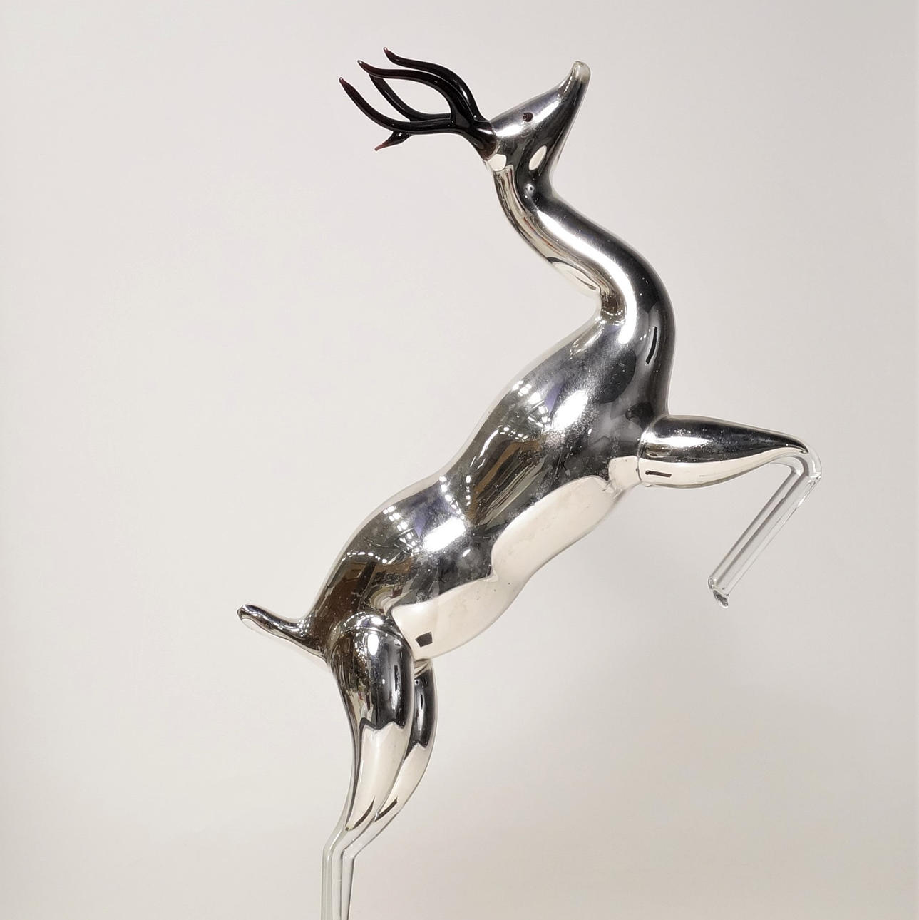FIGURE, deer, mercury glass.