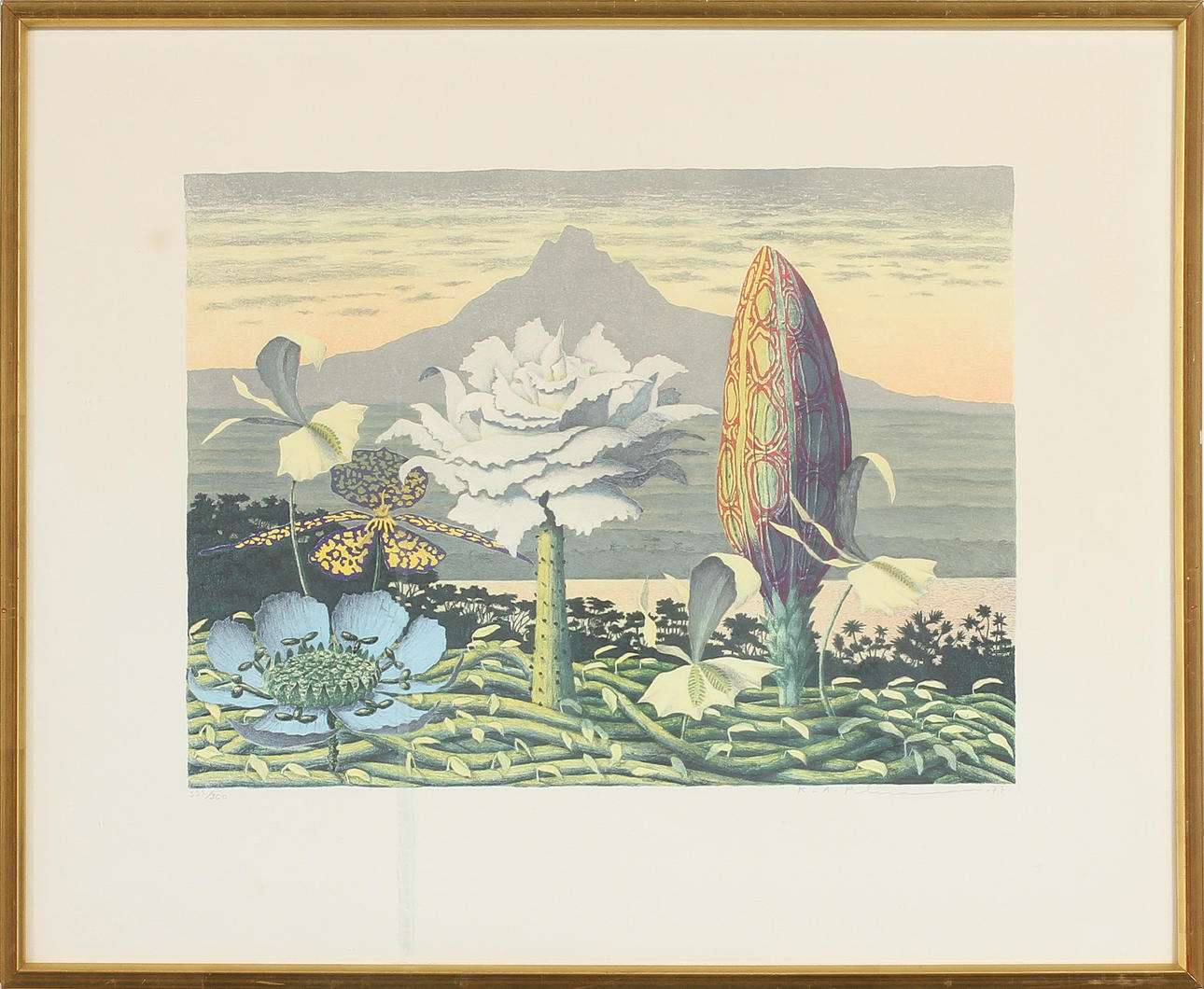 KARL-AXEL PERSSON. Fantasilandskap,färglitografi, sign o numr 333/360.