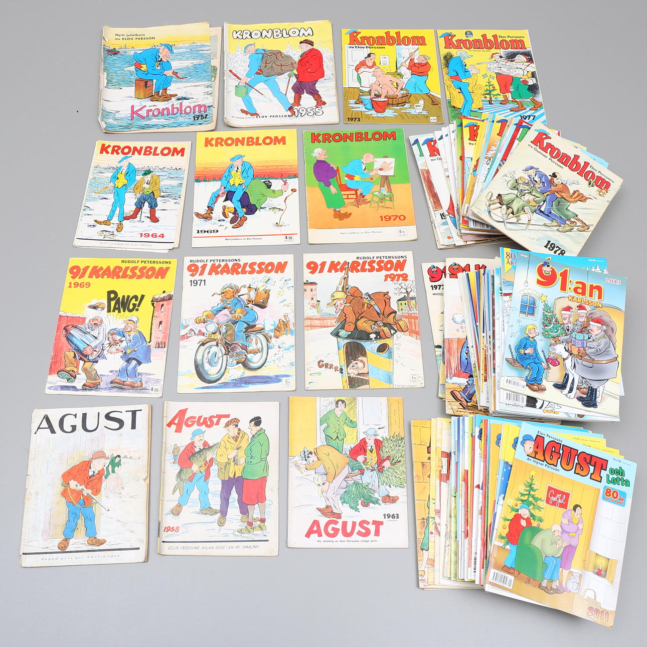 PARTI SERIETIDNINGAR, 121 st, 91:an, Kronblom, Agust.