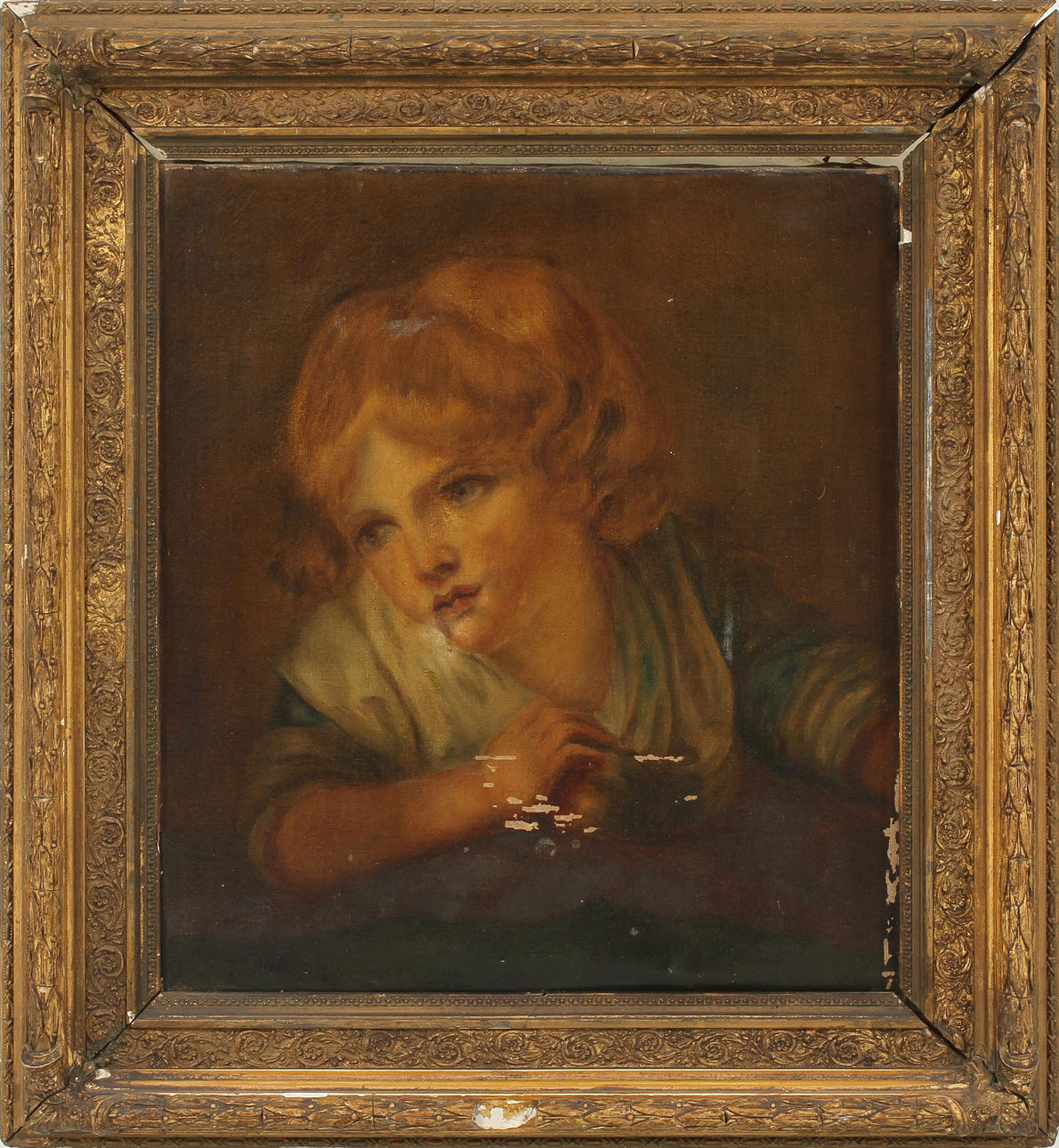 OIDENTIFIERAD KONSTNÄR. Olja på duk, flickporträtt.