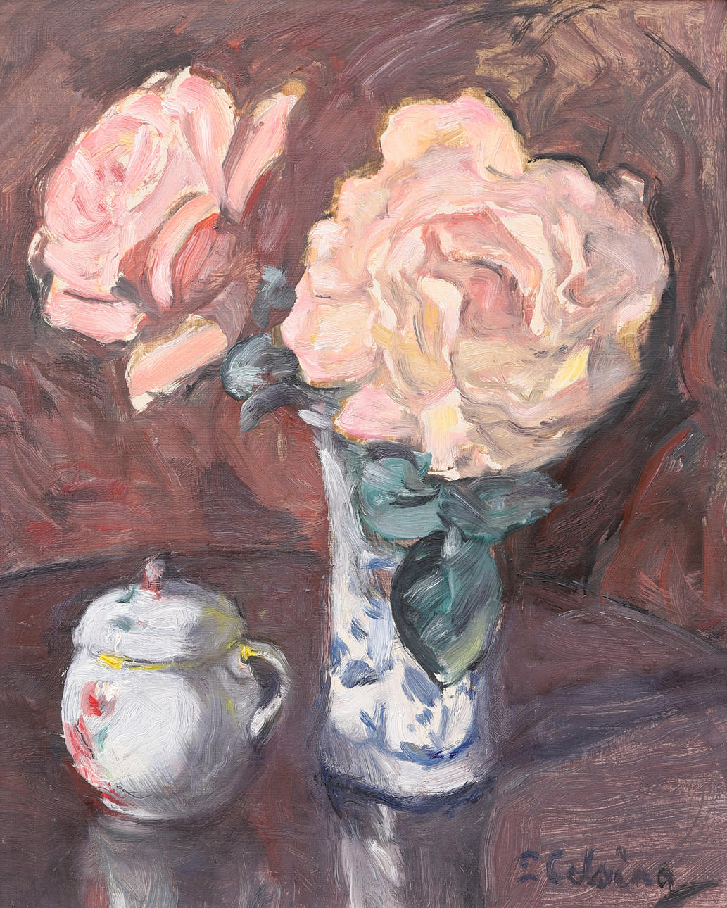 ELSA CELSING. Oil on Board, signed.