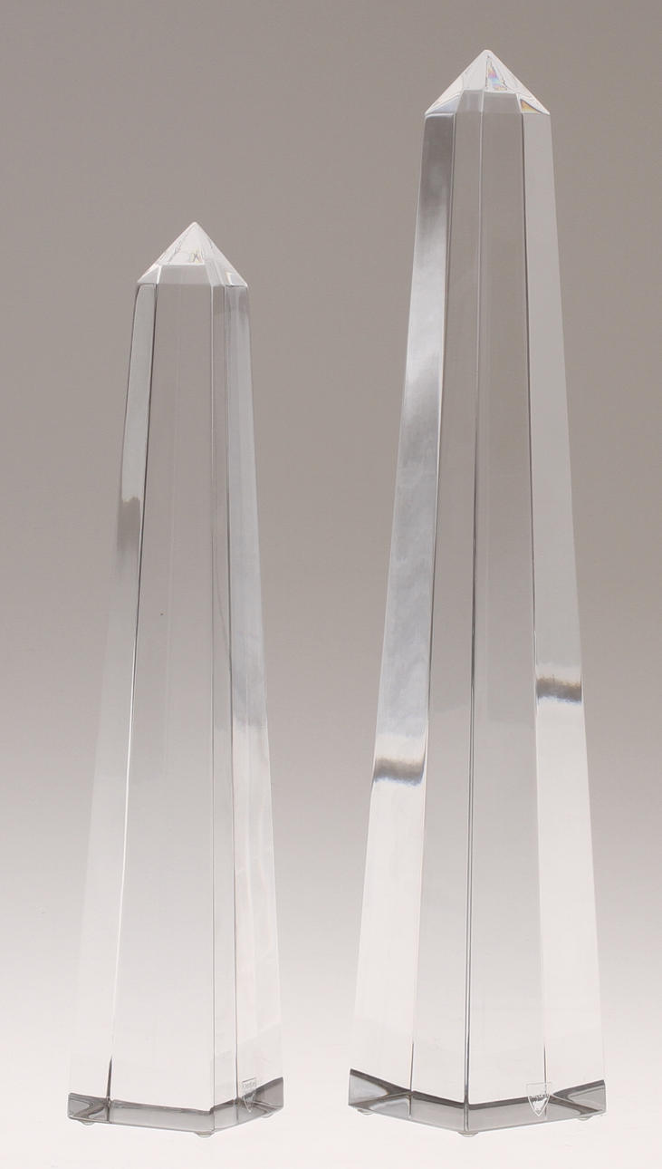 OBELISKER, 2 st, Jan Johansson, Orrefors, signerade.