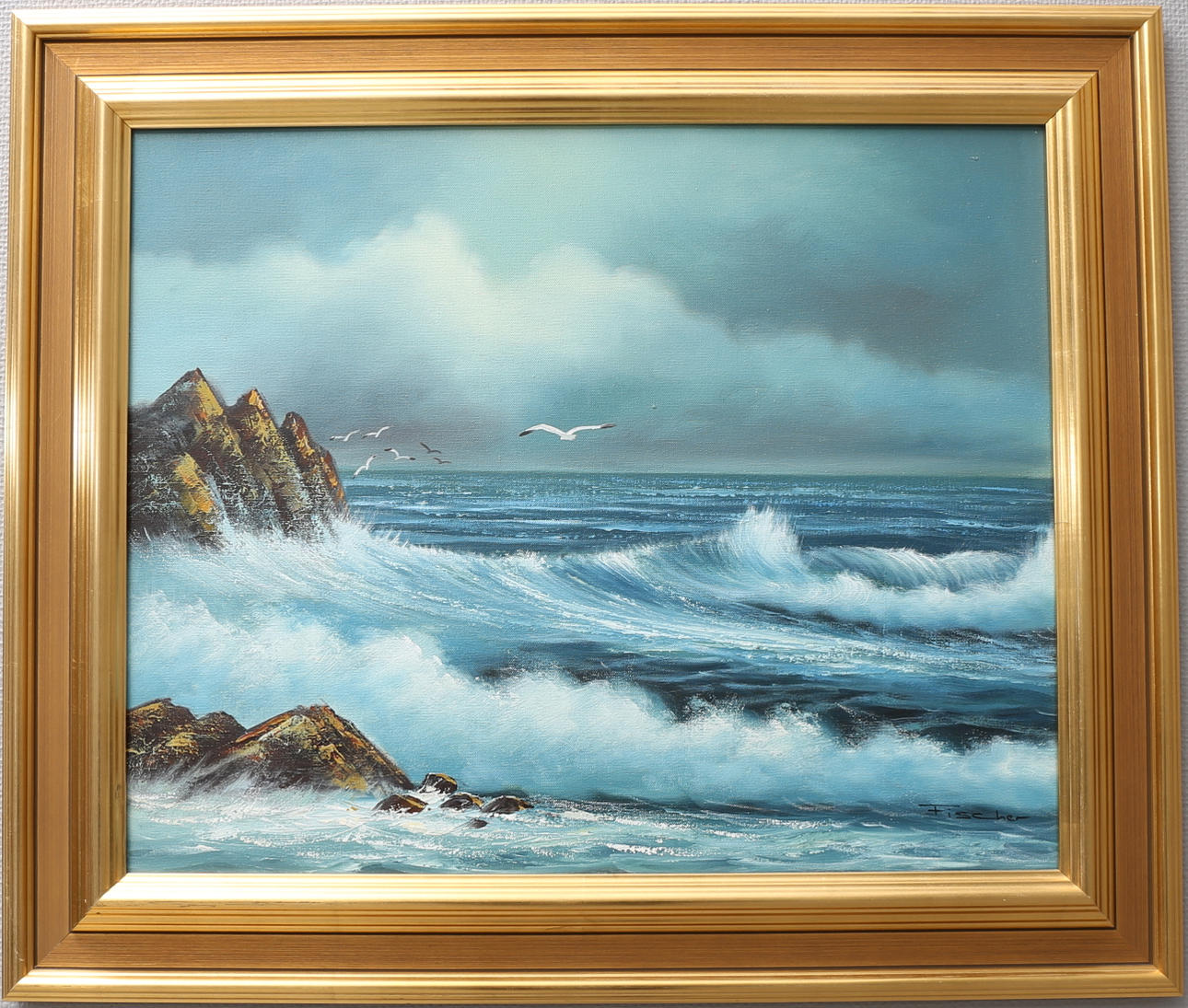 JAN FISCHER. "Bornholm i hösten". Olja på duk, signerad Fischer.