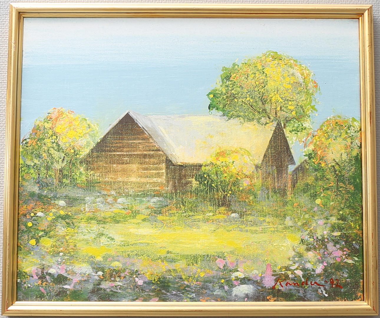 LEIF KANDER. "Ödehus i Ingelstad". Olja på duk, signerad och daterad -92.