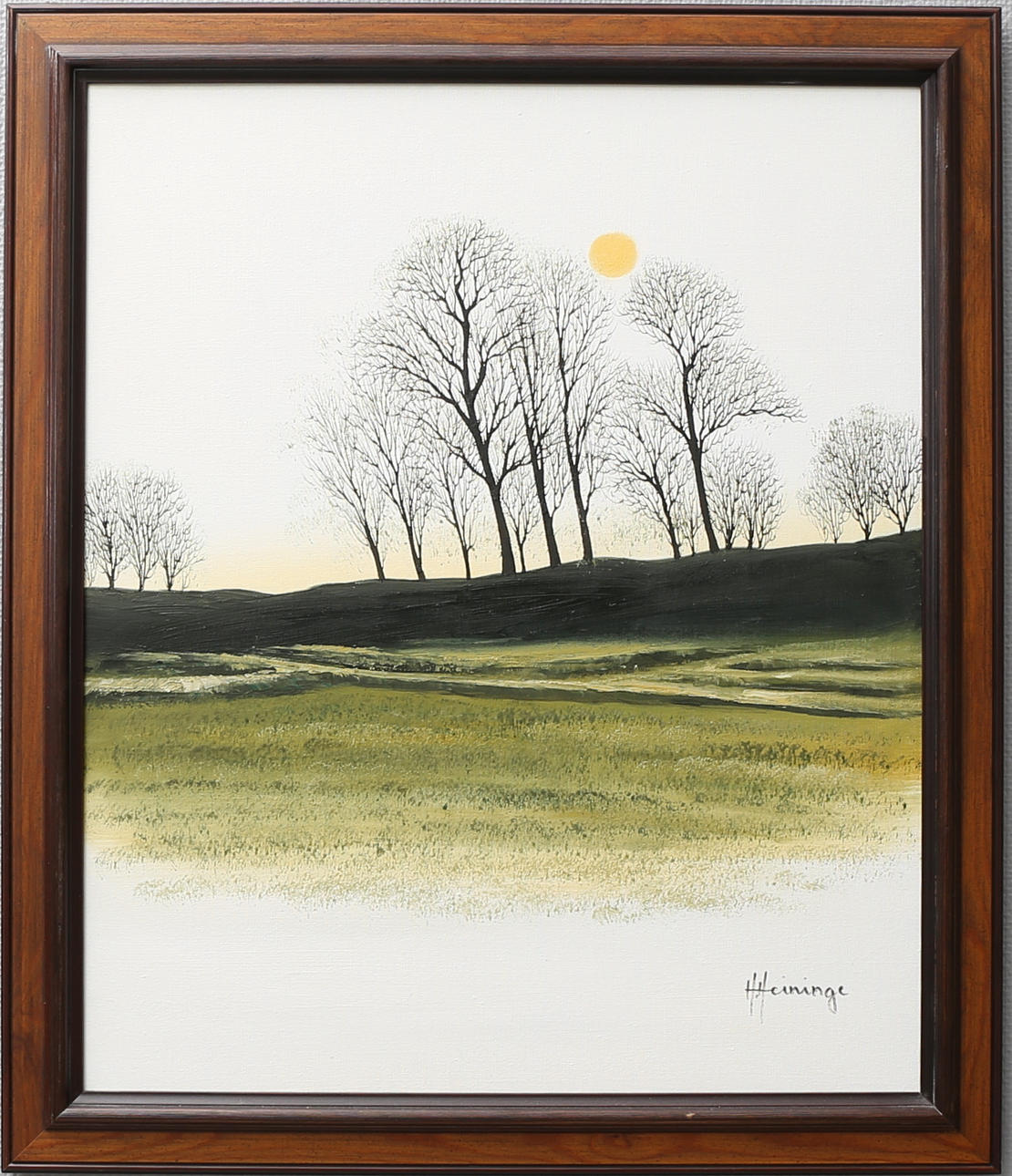 HELLE HEININGE. "Övergång mellan höst och vinter". Olja på duk, signerad H Heininge.