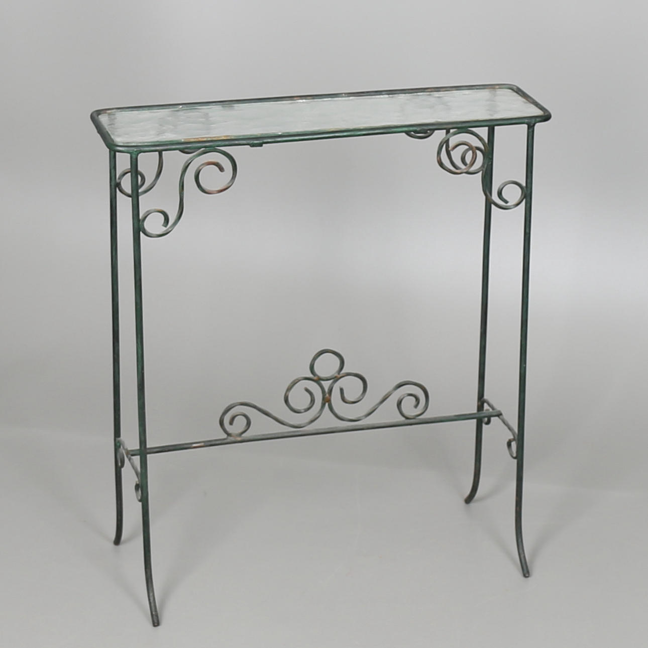 BLOMSTERBORD, metall med glasskiva, 1900-talets andra hälft.