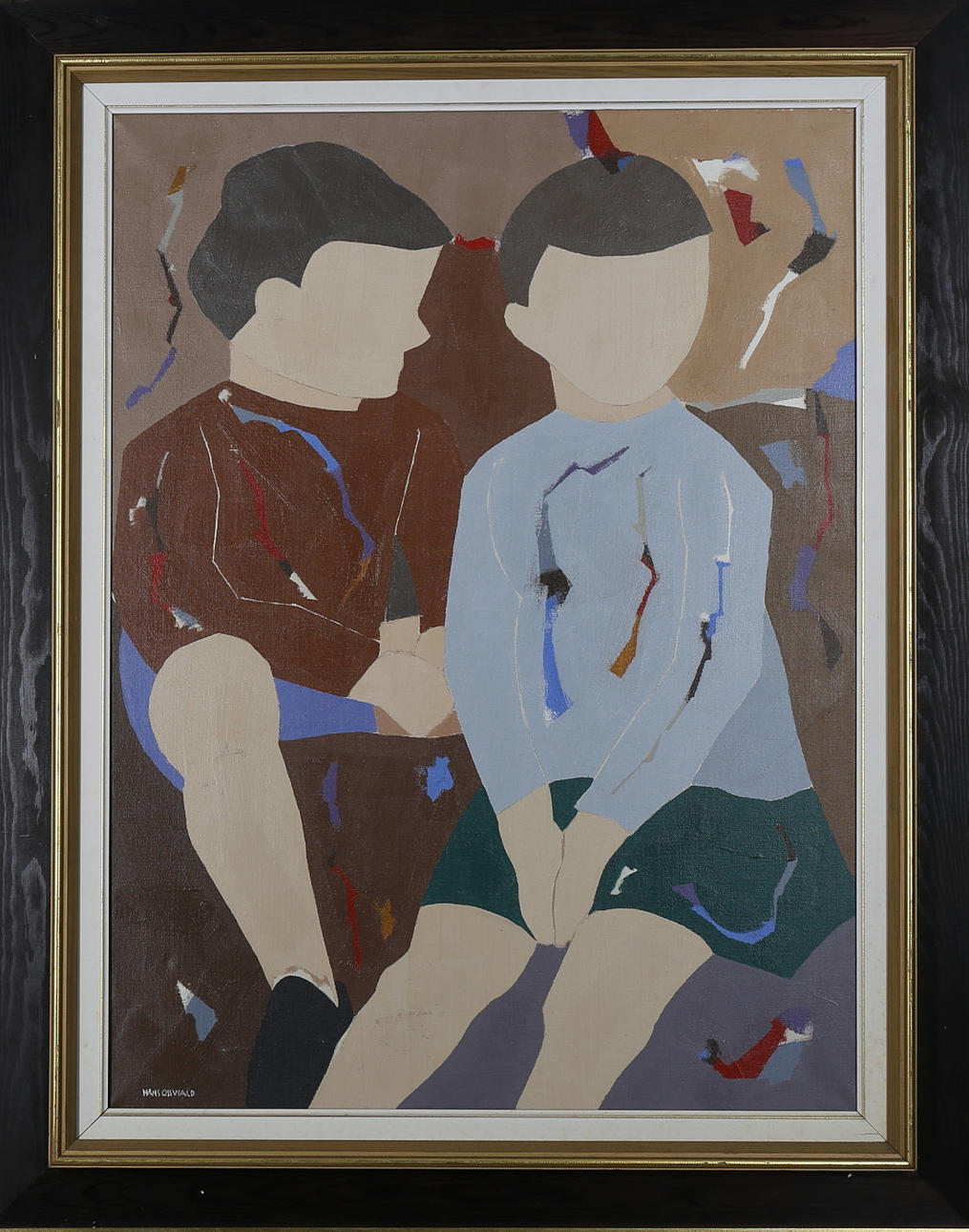 HANS OSSWALD. Barnporträtt, olja på duk, signerad.