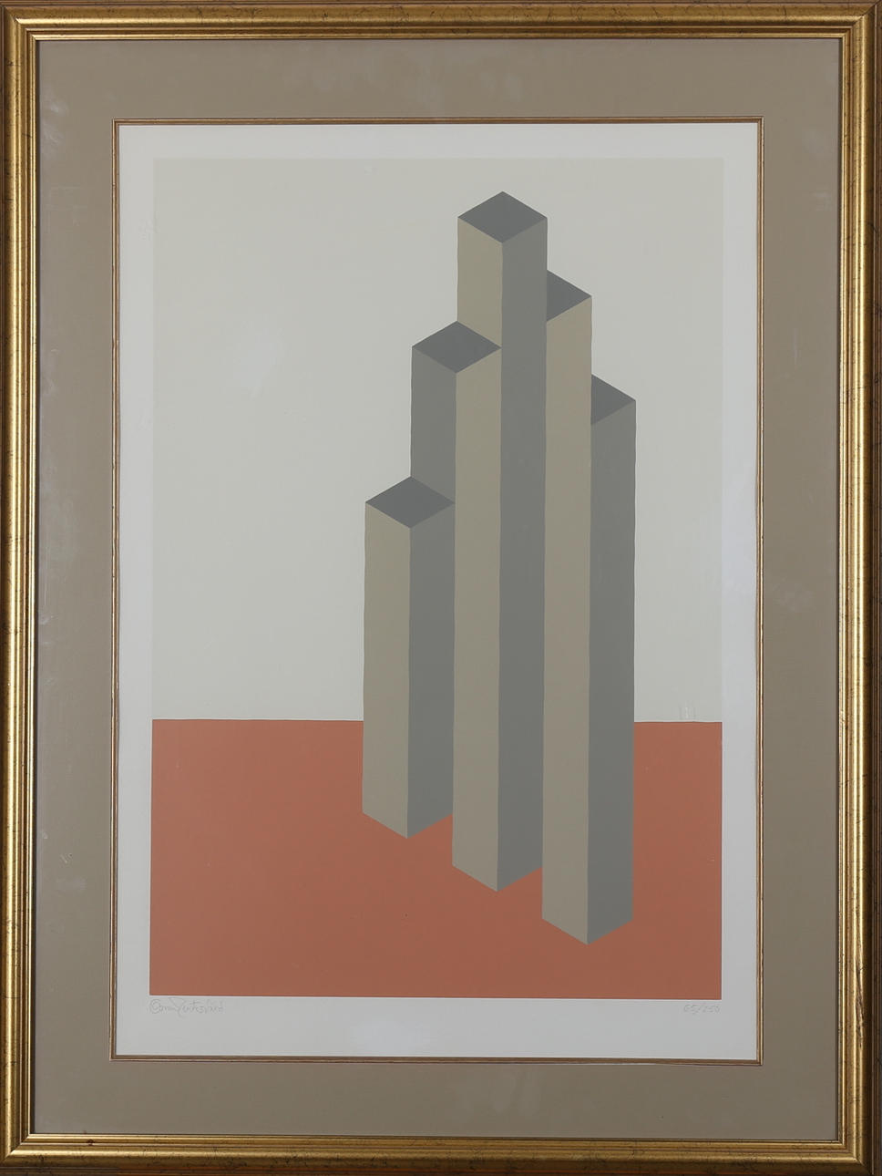 OSCAR REUTERSVÄRD. Komposition, Förglitografi nr 65/250, singerad.