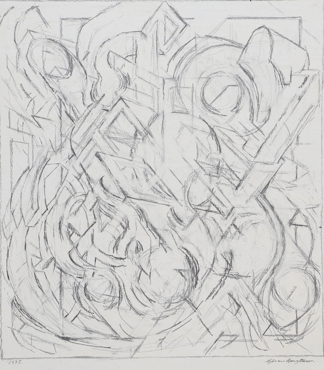 GÖRAN BENGTSSON. Mixed media, "AVOT", signed, 1975.