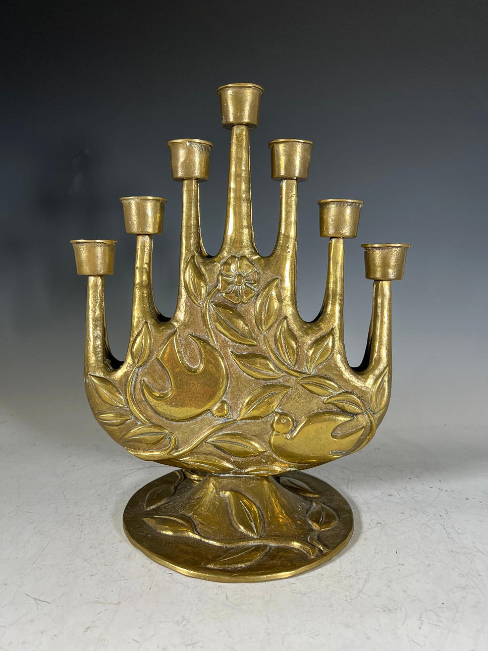 Art Nouveau candlestick, brass.