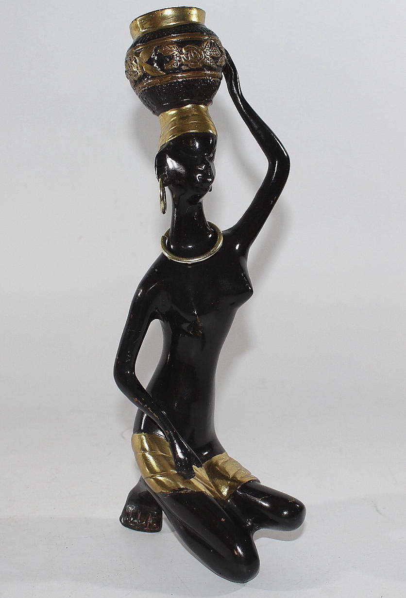 SKULPTUR, malm, afrikansk kvinna.