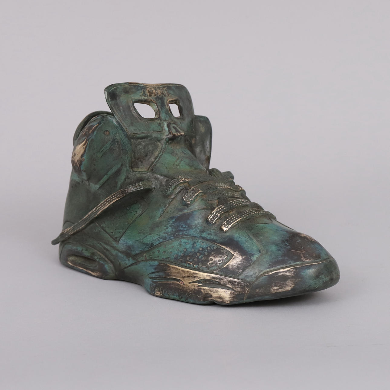SCULPTURE, Nike Air Jordan, bronze, unsigned.