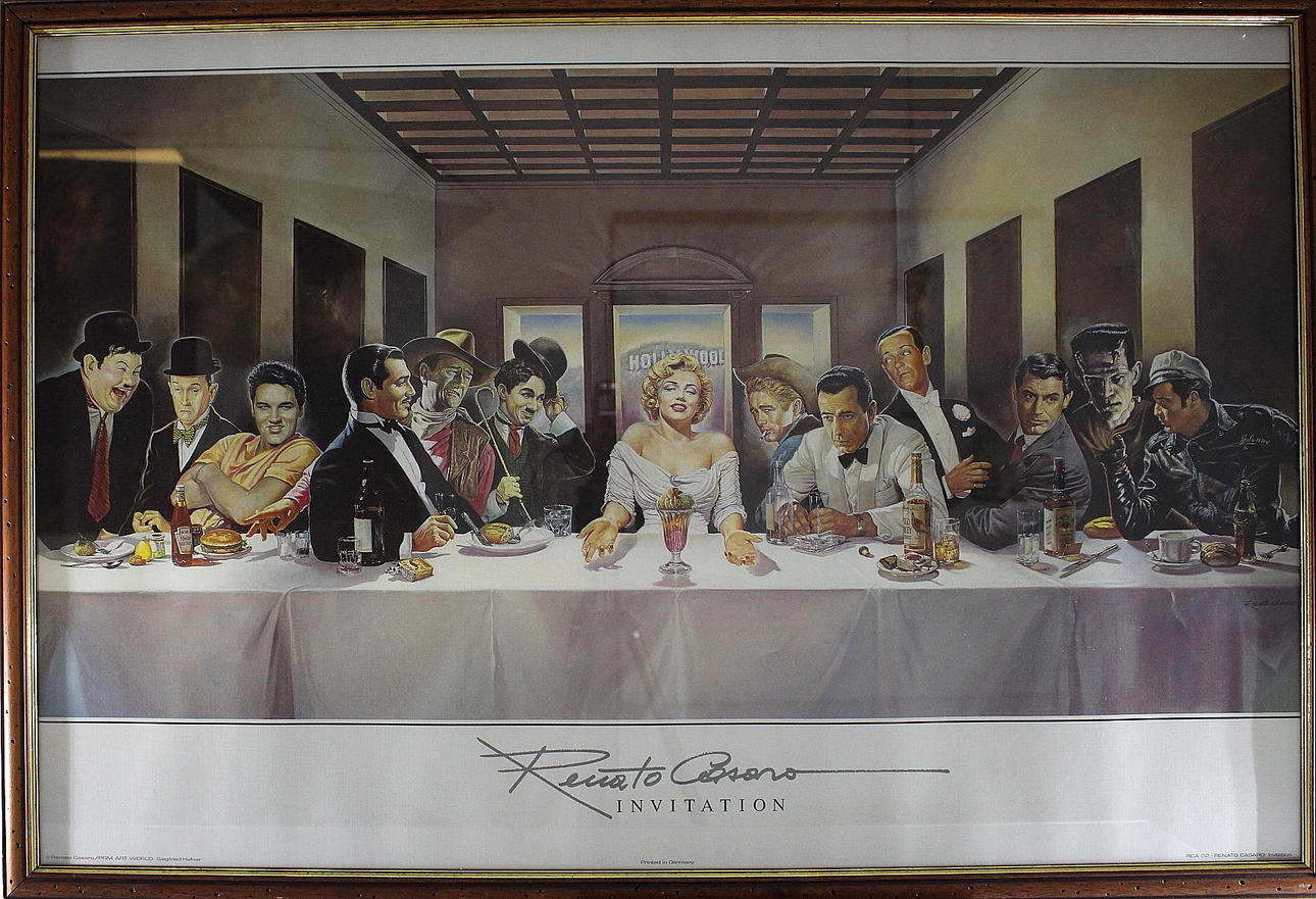 RENATO CASARO. plansch, " Måltiden ".