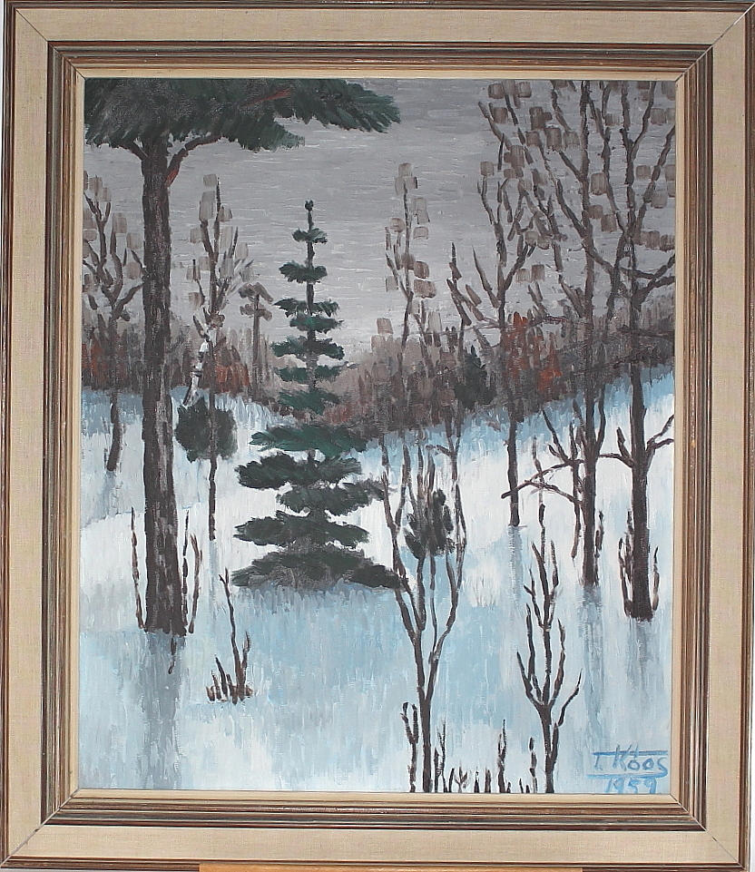 TIBOR KOOS. Olja på duk, signerad och daterad 1959.