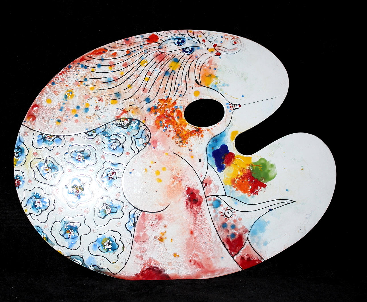 ARDY STRÜWER. emalj målning, efter regnet 11, signerad och daterad 1984.