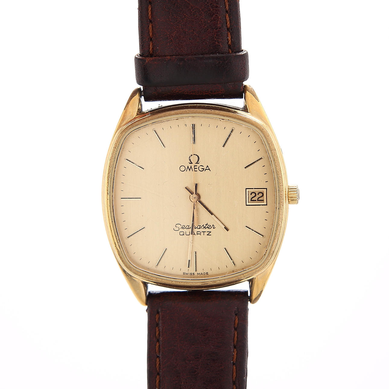 BRACELET WATCH, Omega, Seamaster quartz, gold double.