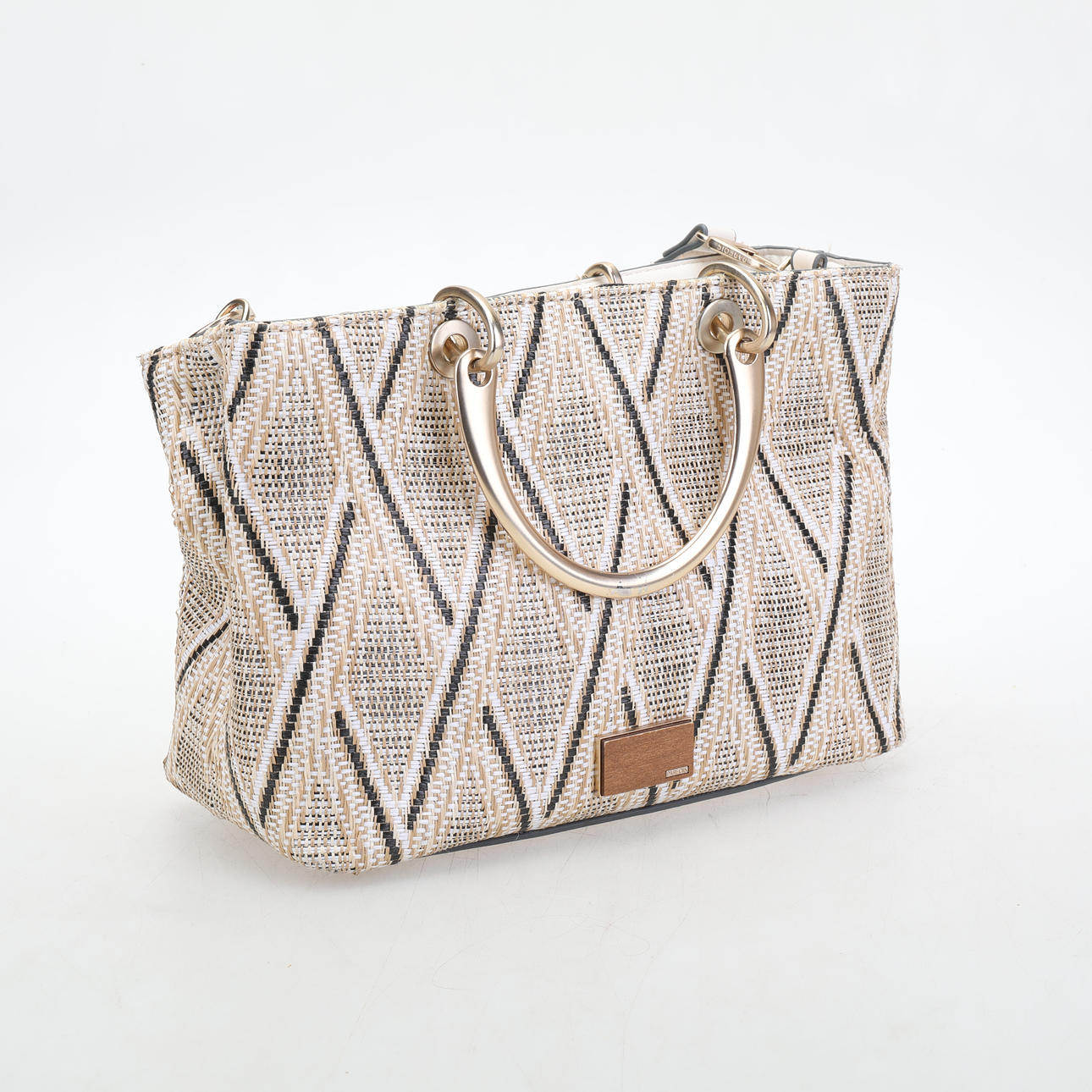 HANDVÄSKA, Parfois, handväska, strå, metall.