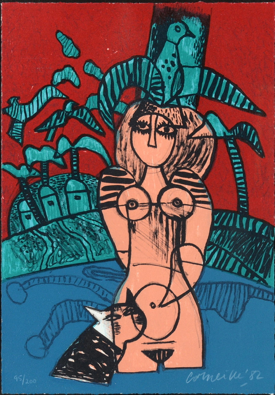 CORNELIS G VAN BEVERLOO CORNEILLE. Färglitografi.