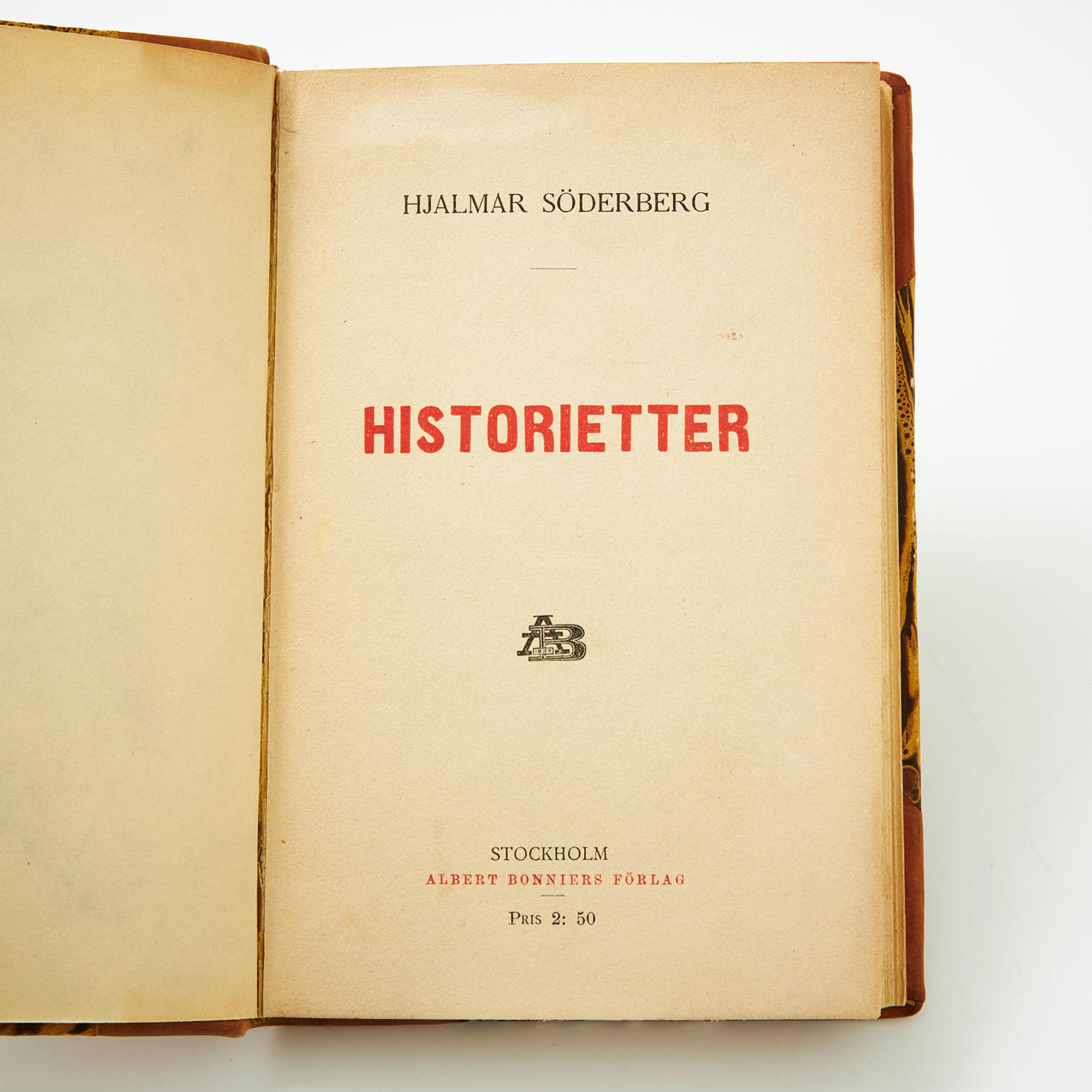 HJALMAR SÖDERBERG, STORIES in original edition, 1898.