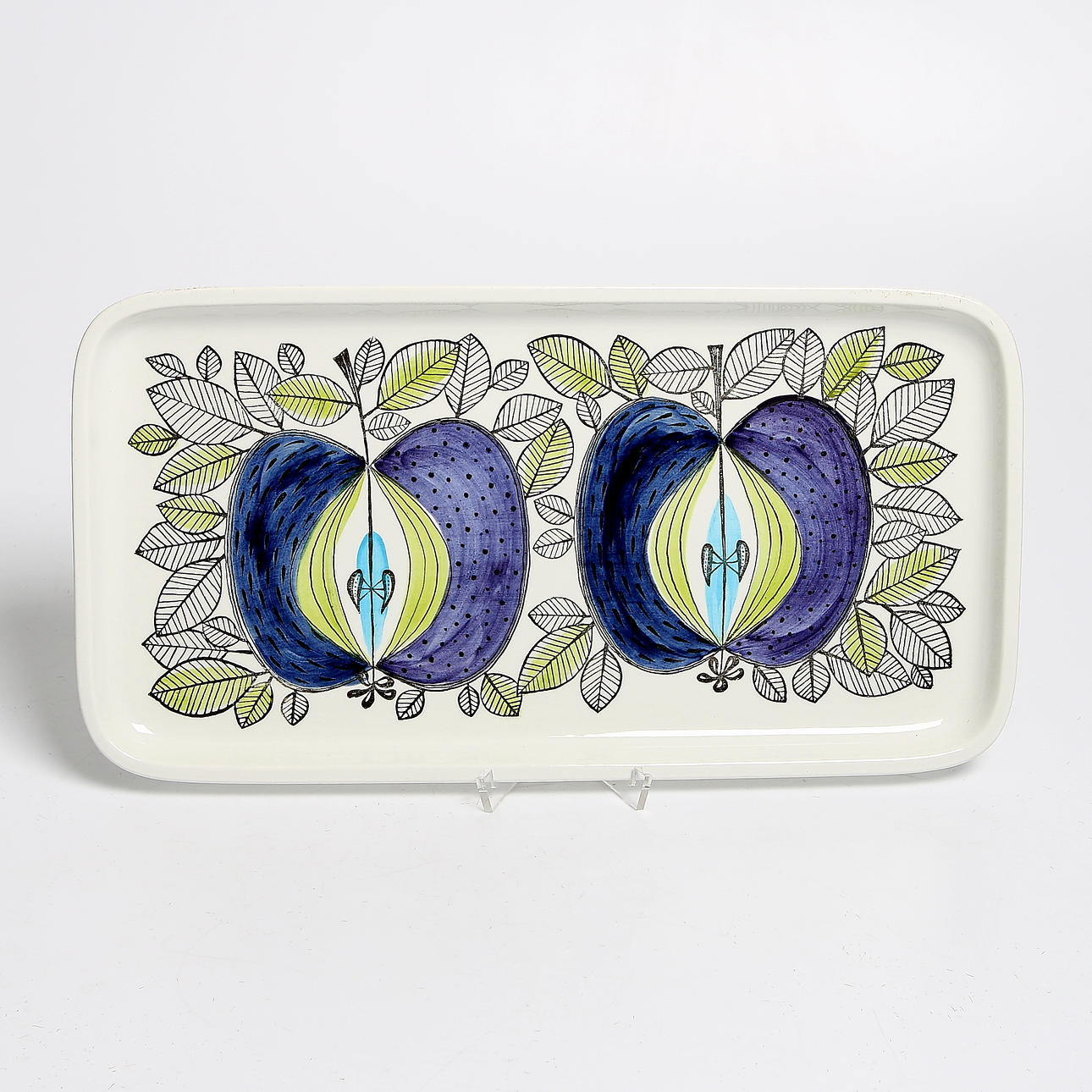 UPPLÄGGNINGSFAT / BRICKA, porslin, "Eden", Sigrid Richter, Rörstrand. 1950/60-tal.