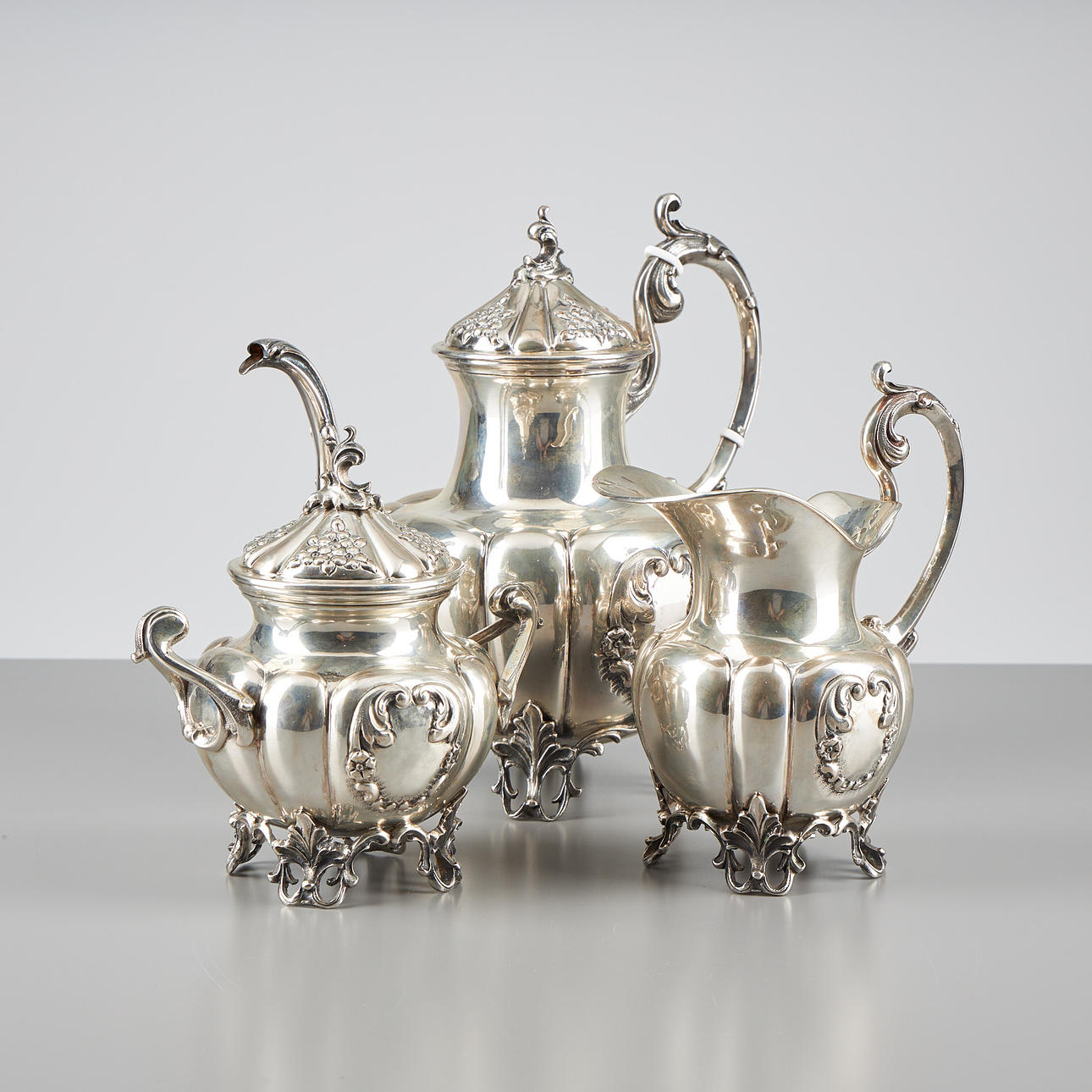 JUEGO DE CAFÉ, plata.