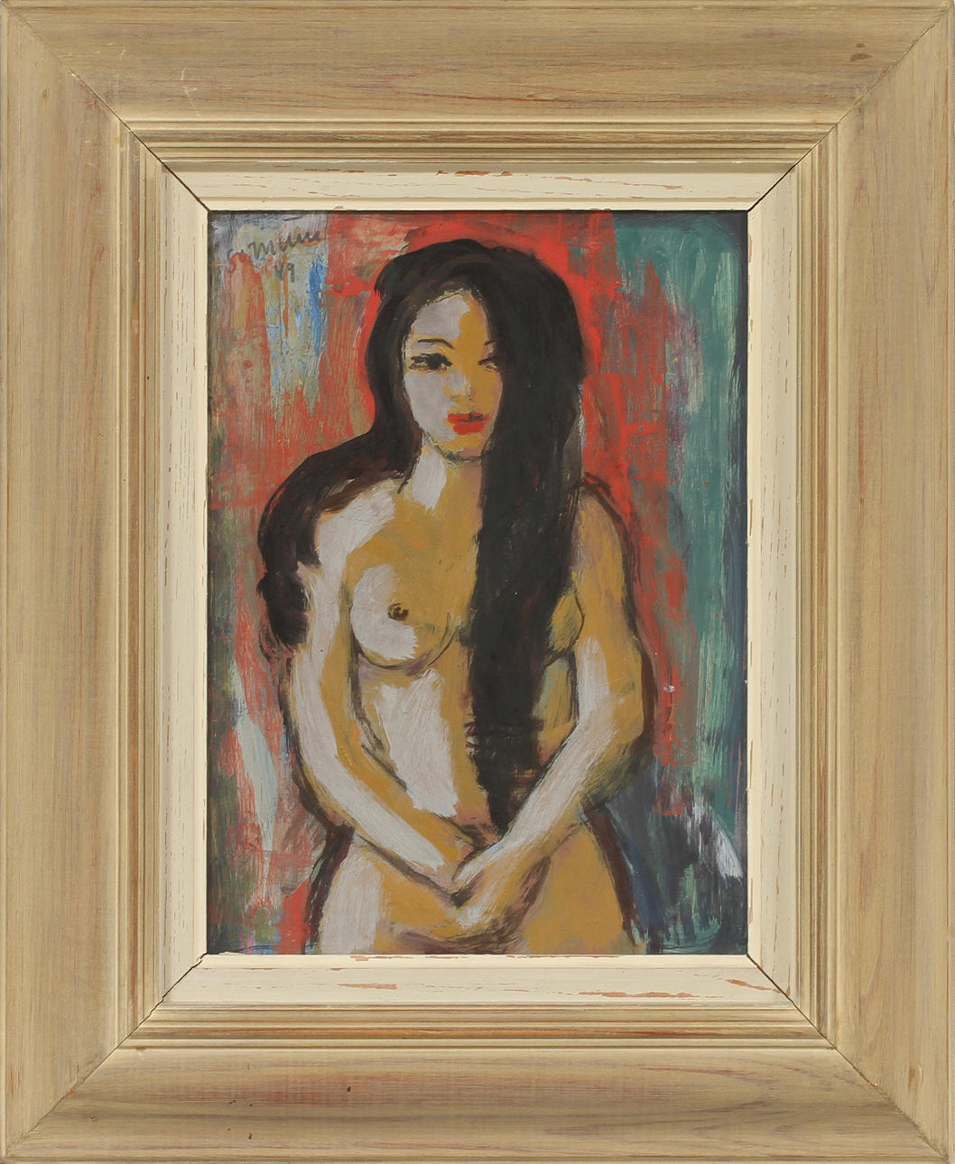 BÖRGE SORNUM. Kvinnoporträtt, olja på pannå, signerad och daterad 49.