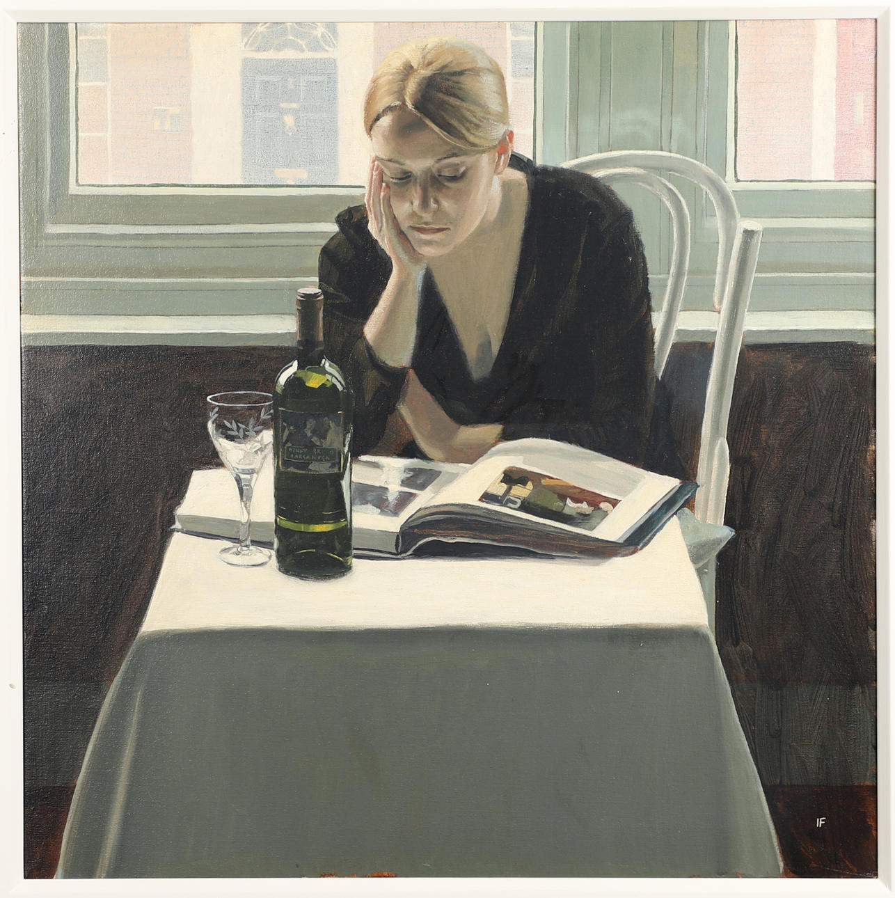 IAIN FAULKNER (B.1973). A GOOD BOOK AND A BOTTLE OF WINE.