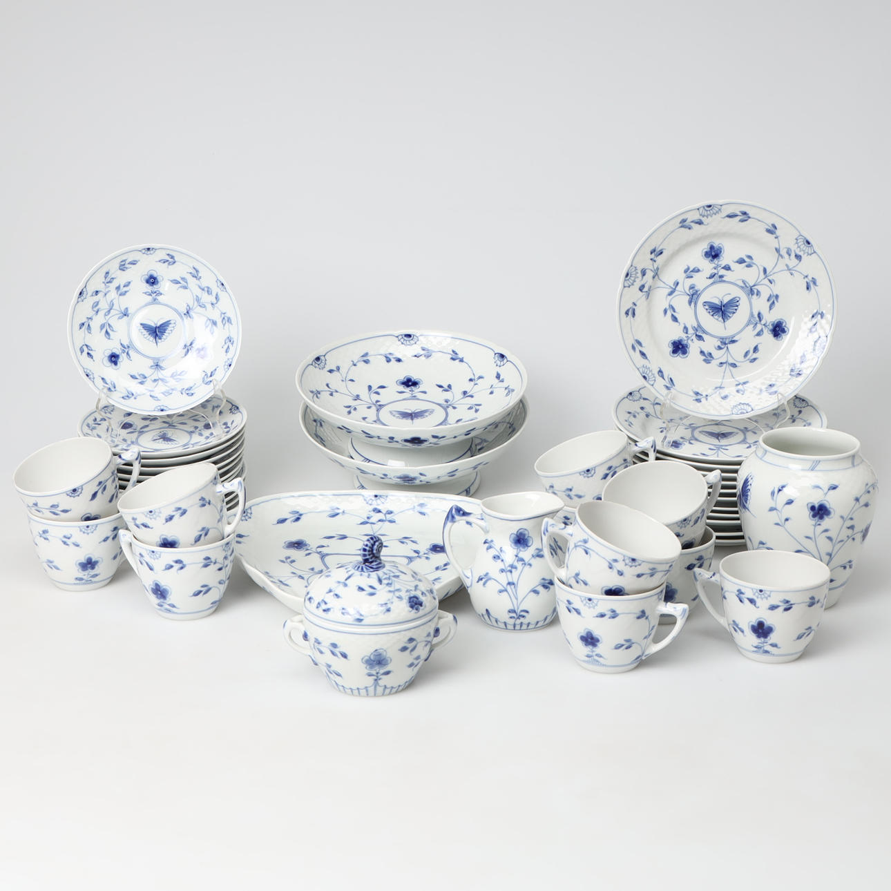 BING&GRÖNDAHL Kaffeeservice 'Sommerfugl', 41-tlg.