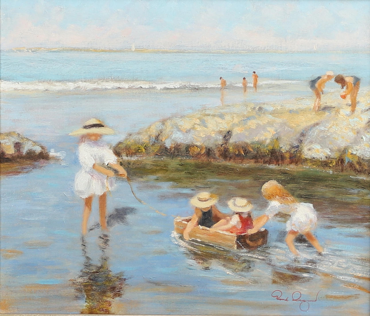 RENE LEGRAND (B.1923). PLAYING AT LOW TIDE.