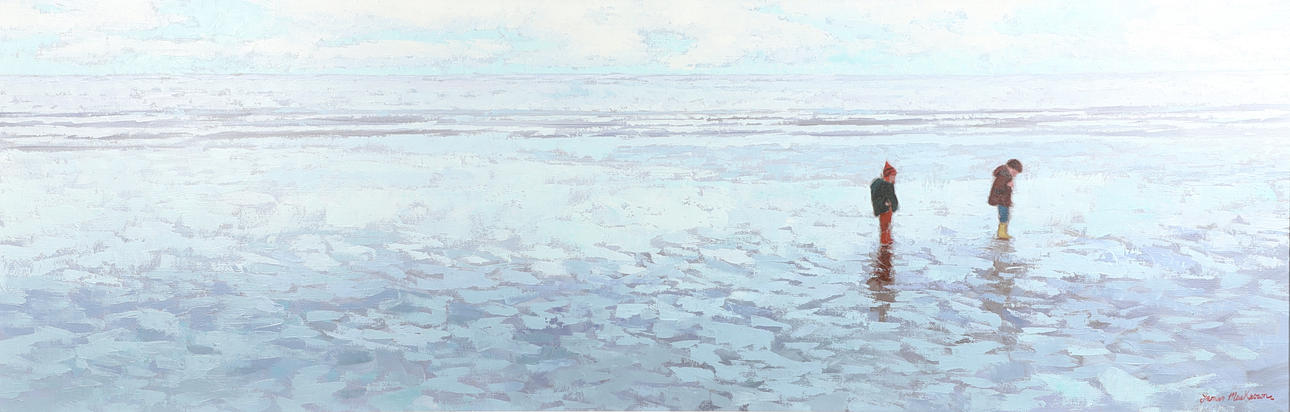 JAMES MACKEOWN (B.1961). CHILDREN ON A BEACH.