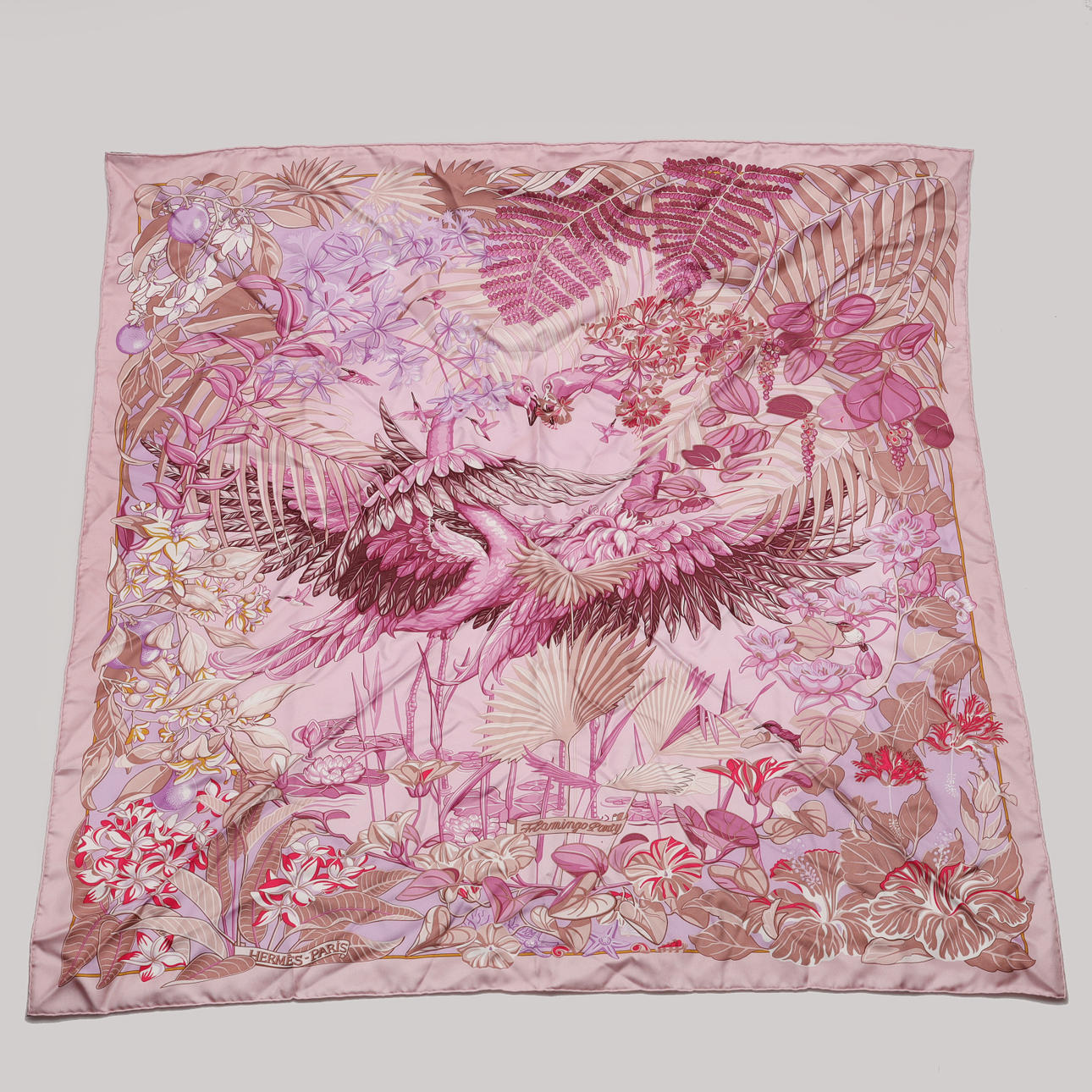 HERMÈS, Scarf, Flamingo Party.