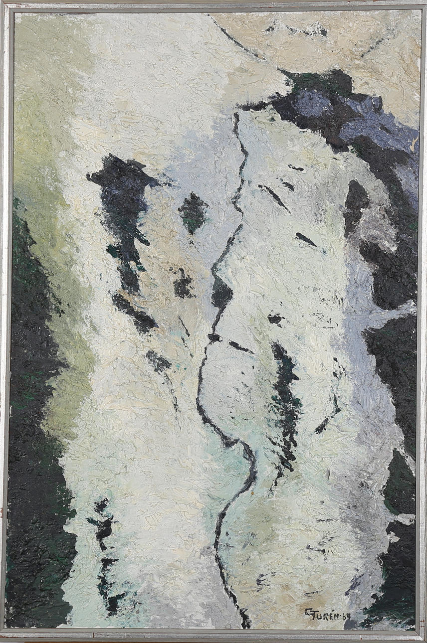 GRETA THURÉN. "Bristningar I", olja på duk, signerad G Thurén.