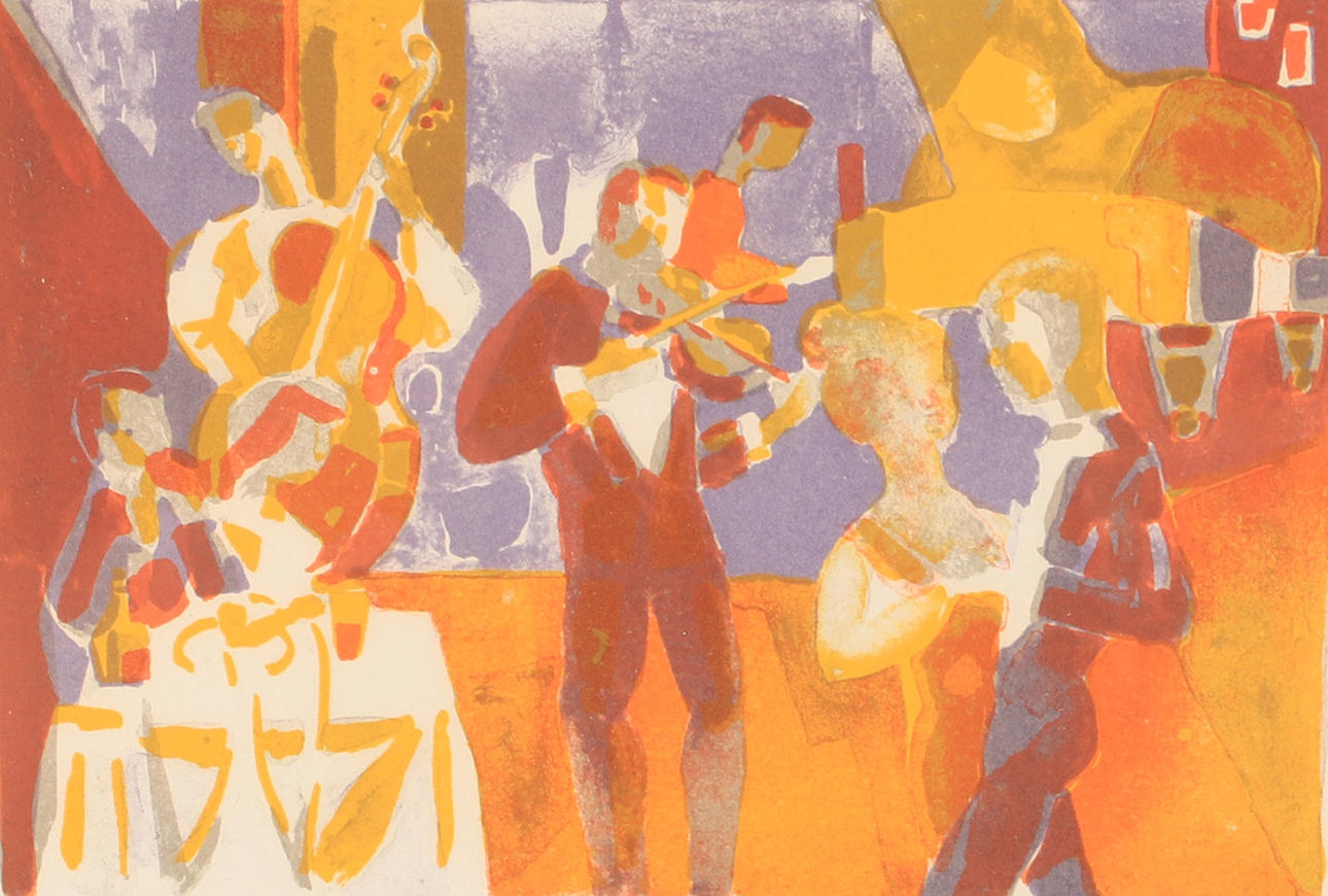 GEORGES LAMBERT. Dance, color lithograph, signed.