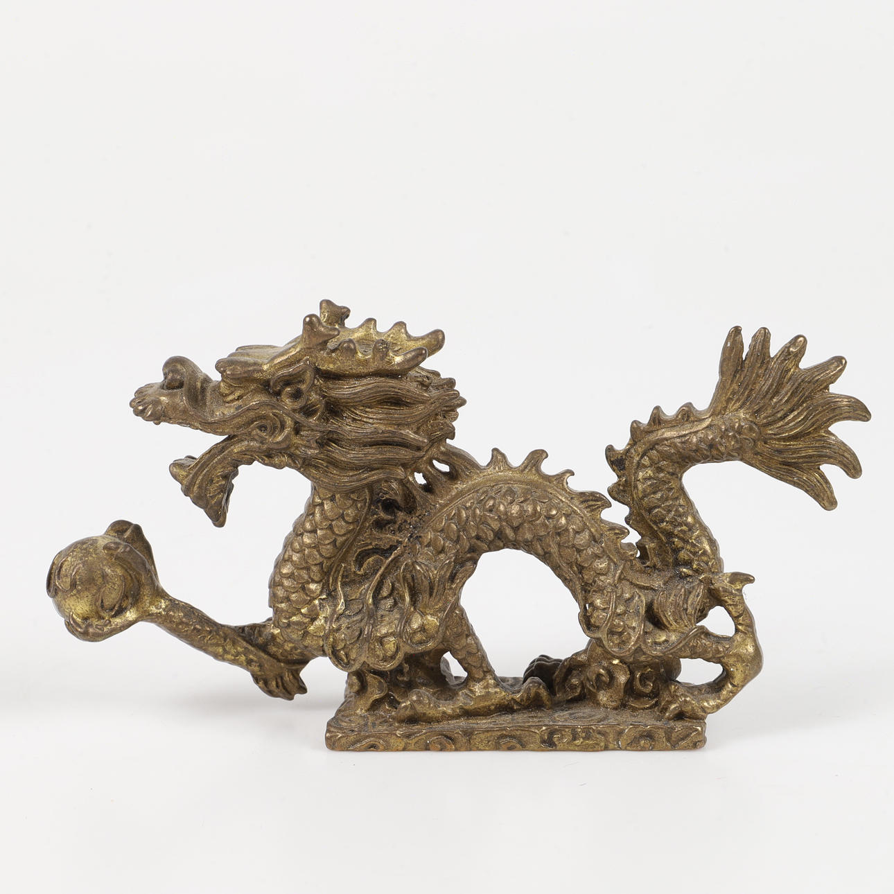 FIGURA, dragón, latón, Asia.