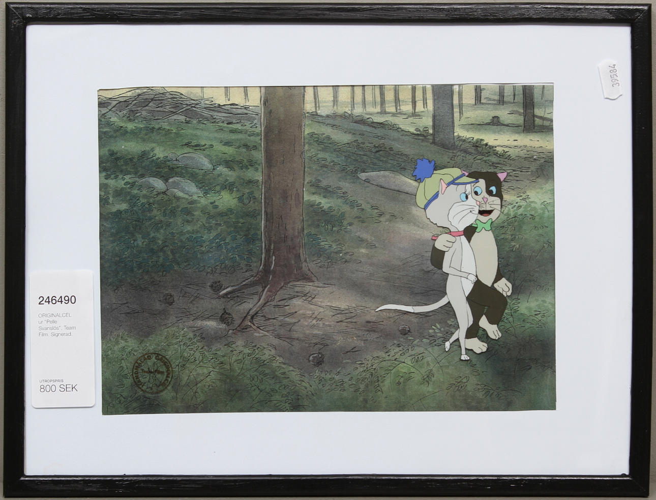 ORIGINALCEL ur "Pelle Svanslös", Team Film. Signerad.