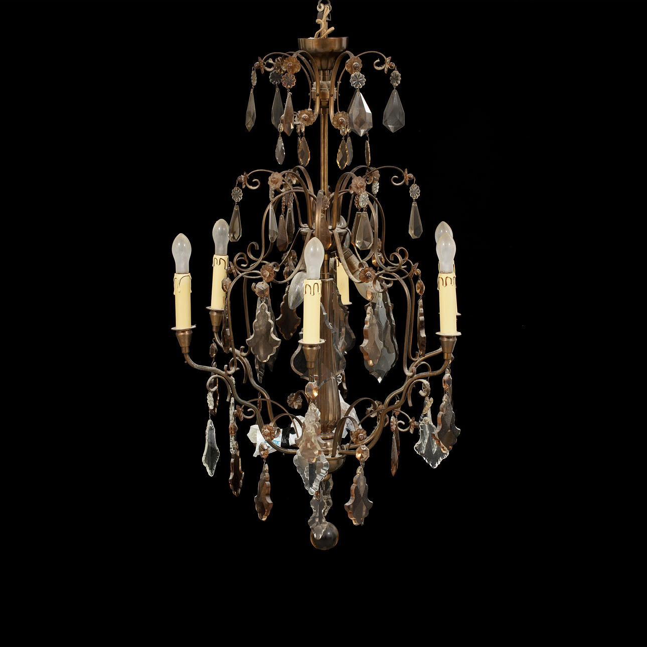 LJUSKRONA, barockstil, 1900-tal. Höjd 98 cm.