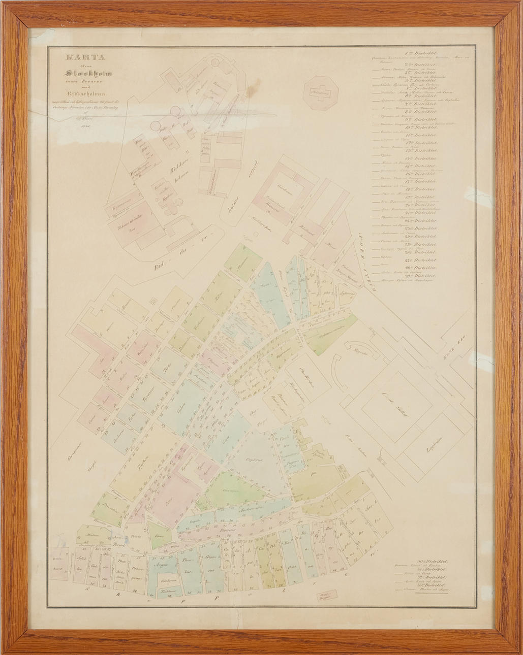 KÜSELS KORT OVER STOCKHOLM, 1848.