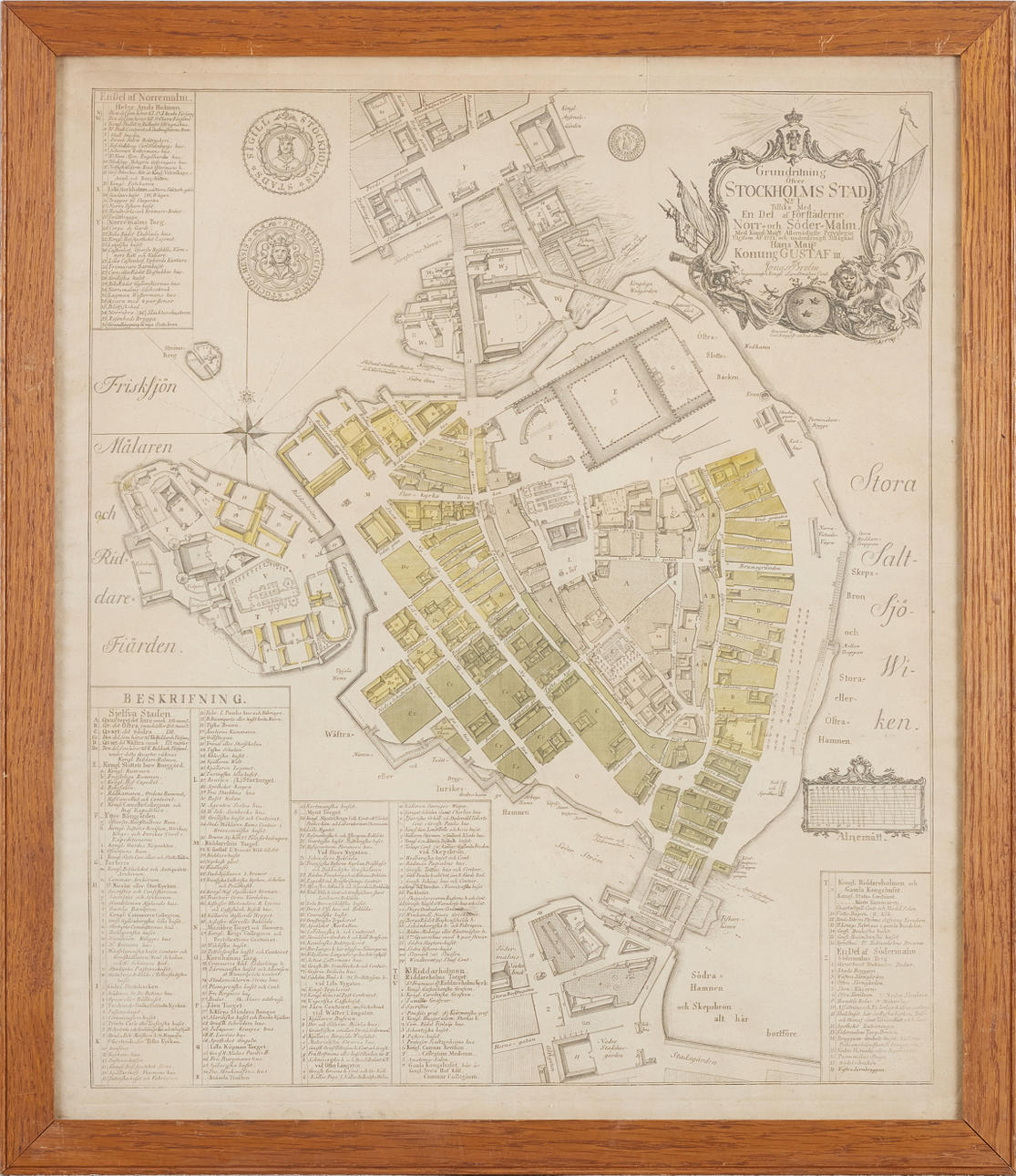 MAP STOCKHOLM BY BROLIN, ca 1770.