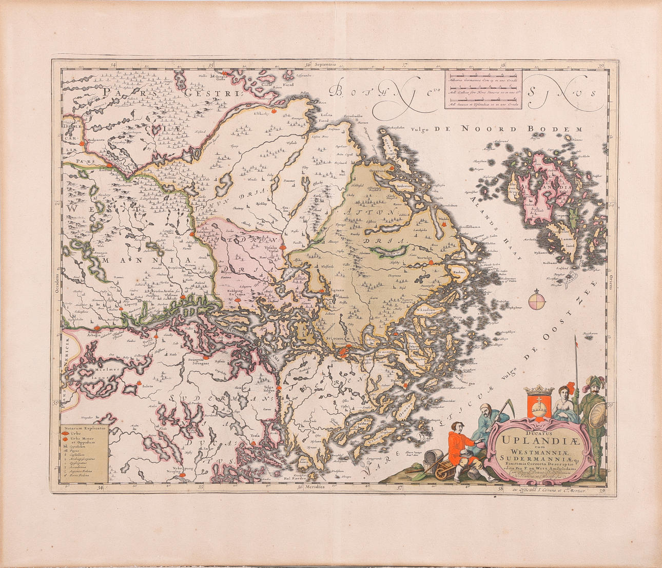 KARTA UPPLAND AV DE WIT, ca 1700.