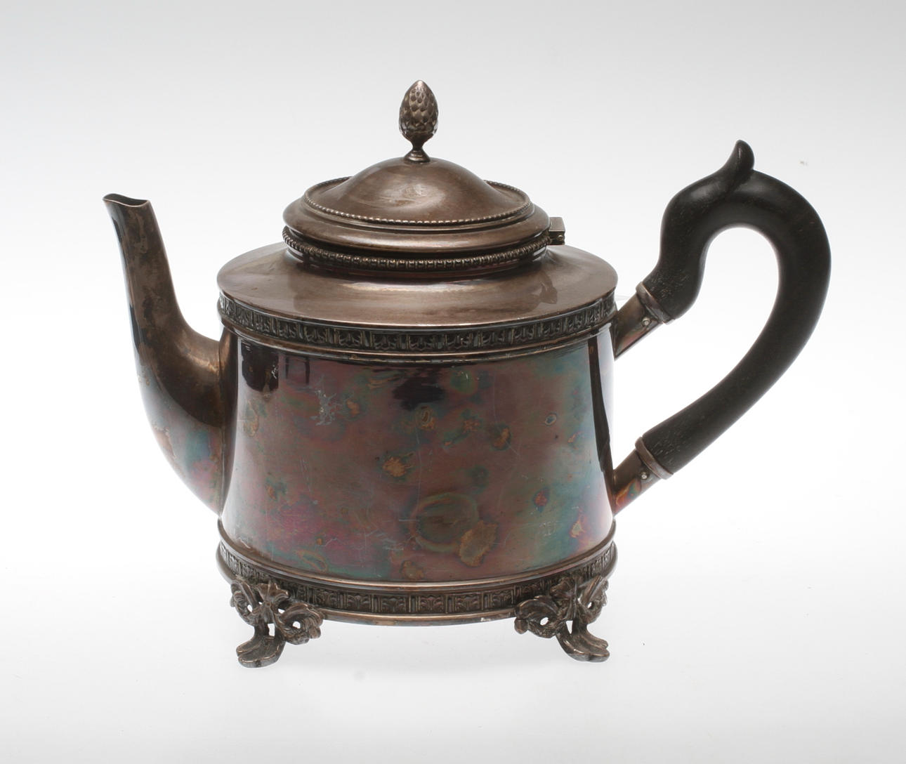 TEKANNA, nysilver, gustaviansk stil, GAB, Stockholm, 1900-tal.