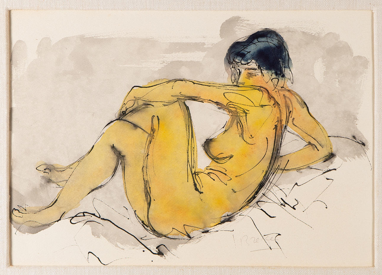 ARNO BREKER. Act. On linen. (44-5).