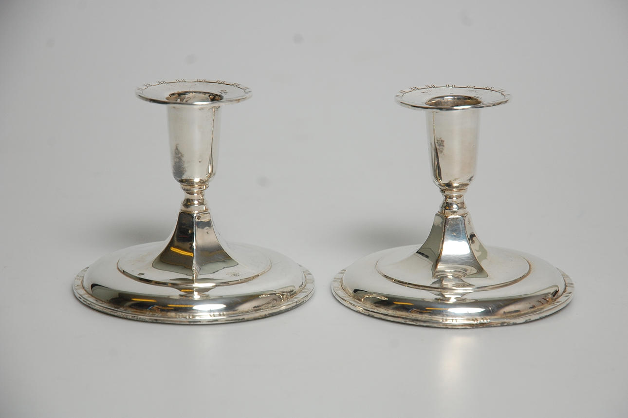 LJUSSTAKAR, 1 par, silver, Göteborg.